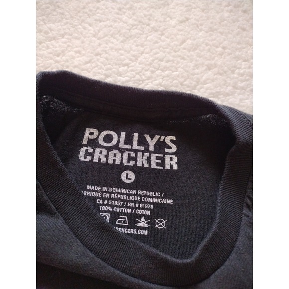 Polly's Crackers T shirt Man's Large Black White‎ Graphic Daddy Crew Neck - Picture 5 of 7
